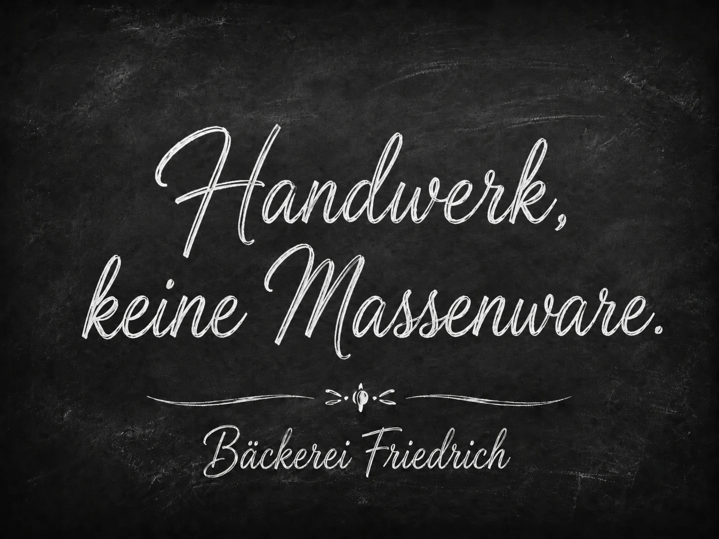 Handwerk, keine Massenware, Leitsatz der Landbäckerei Friedrich