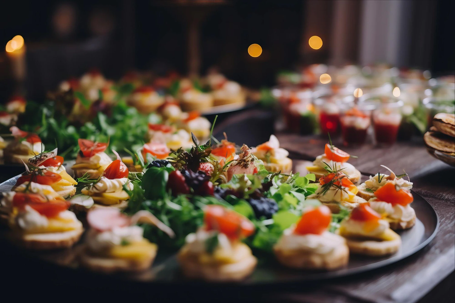 Catering-Auswahl mit belegten Brötchen und Partyplatten der Landbäckerei Friedrich